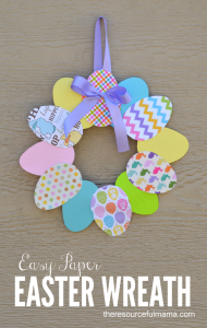 Simple Easter Egg Wreath Idea with Paper Eggs