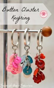 Colorful Button Keyring with Metallic Accent