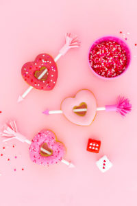 Easy Valentine’s Day Arrow Heart Donuts