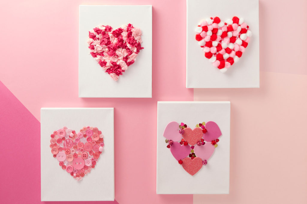 Make a Heart Canvas Valentines Day Kids Craft
