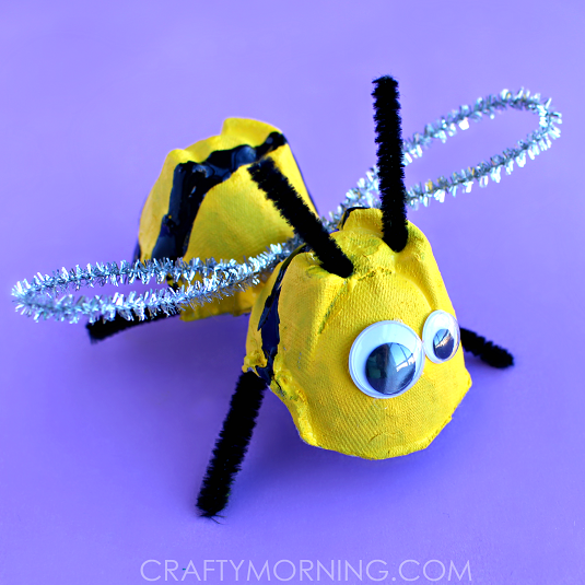 A Complete Tutorial of Bumble Bee Made of Egg Cartons