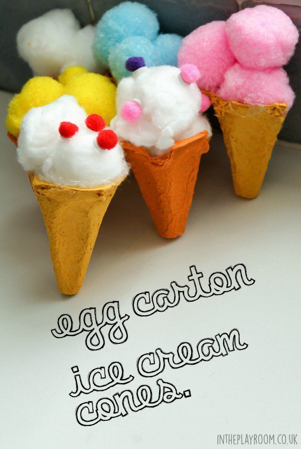 Crunchy-Looking Egg Carton Ice Cream Cones