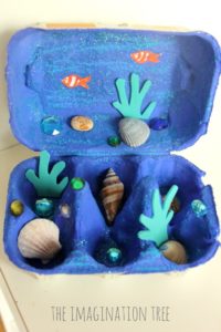 Egg Carton Ocean Craft: Perfect UNderwater View with Some Sea Creatures