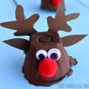 Charming DIY Christmas Craft: Egg Carton Reindeer Head