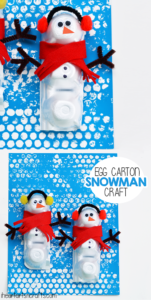 DIY Winter Craft: Egg Carton SNowman with Cute Decorating Ornaments