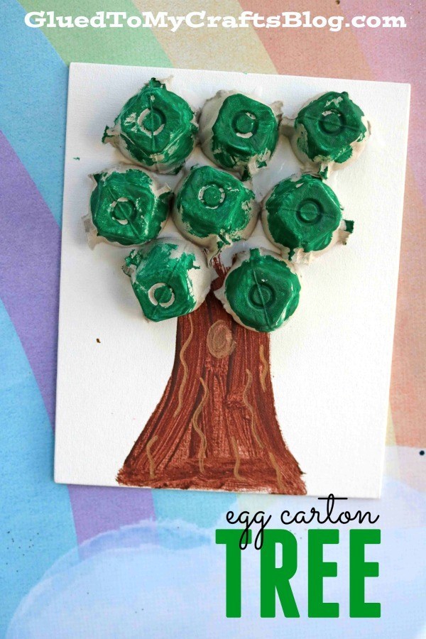 Simple Preschool Earth Day Craft: Egg Carton Tree