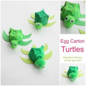 DIY Recycled Project for Kids: Egg Carton Turtles