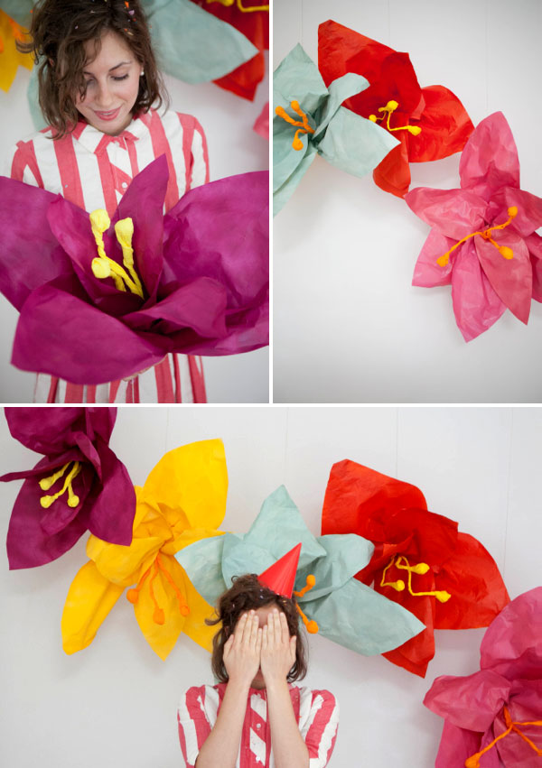 DIY Paper Craft: Giant Paper Flowers with Vibrant Shades