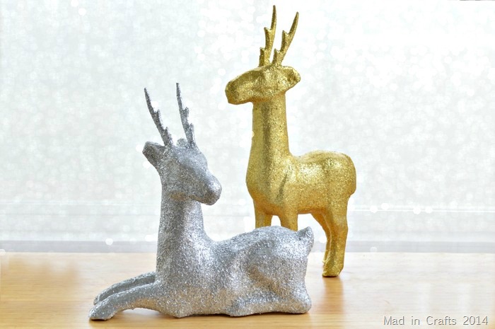 DIY Paper Mache Deer with Glittering Decor