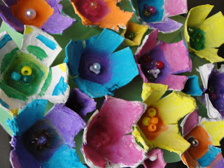 Unique EGg Carton Flowers in Various Shades