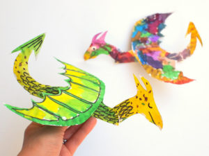 Colorful Paper Plate Dragons