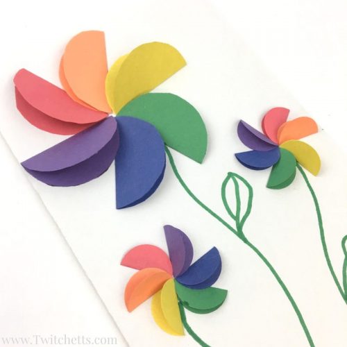 Construction Paper Pretty Rainbow Flowers