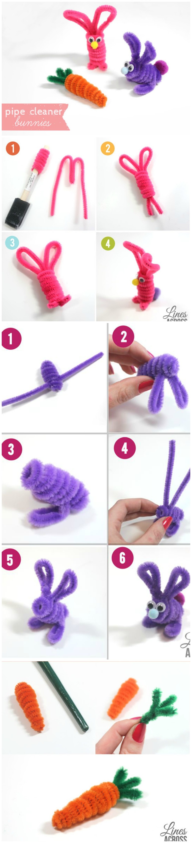 Pipe Cleaner Easter Bunny Tutorial for DIY Craft Idea