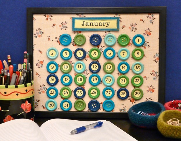 DIY Perpetual Button Calendar with a Vintage Touch