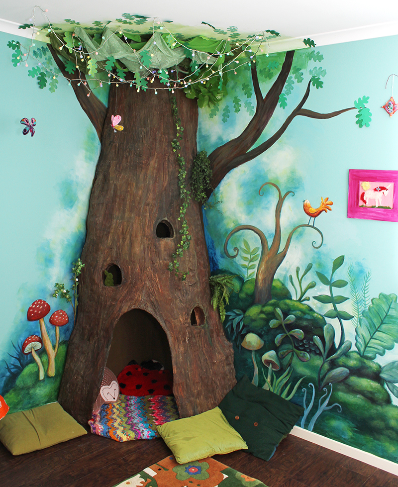 Realistic Looking Paper Mache Forest Tree for Kids Bedroom Decor