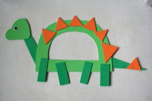 Paper Made Cute Dinosaur with the Letter D