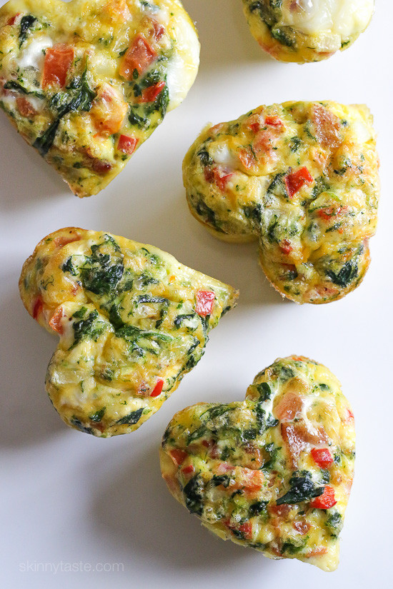 Loaded Baked Omelet Heart Muffins for Valentines Day Breakfast
