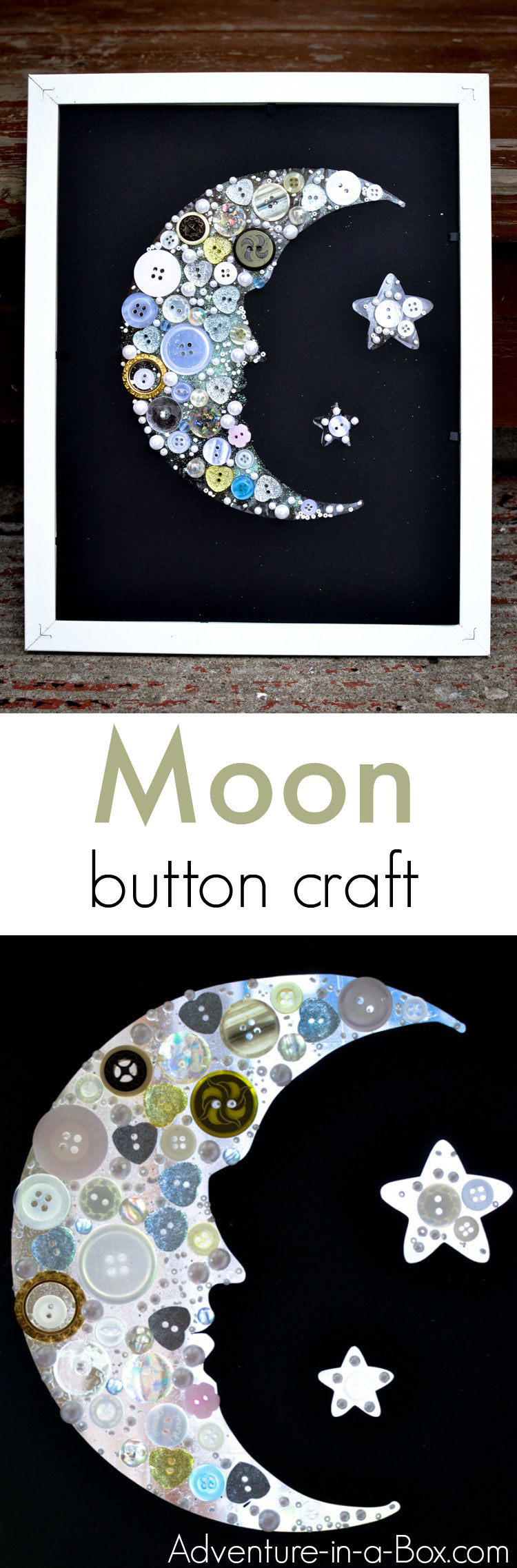 Totally Jewelled Button Moon Collage