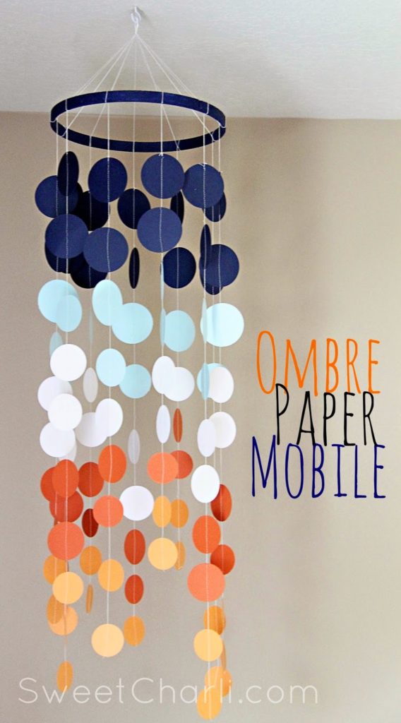 DIY Ombre Paper Mobile with Cricut Explore Decor with Catchy Color Strokes