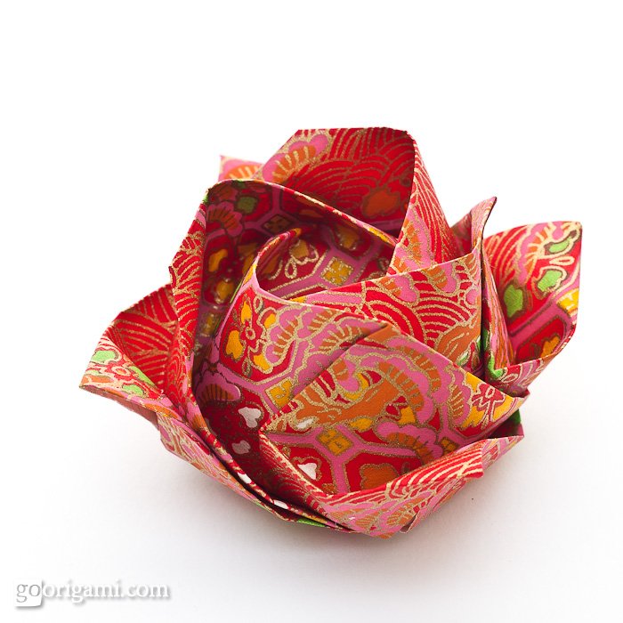 Single Sheet Flower Craft: Origami Kawasaki Rose