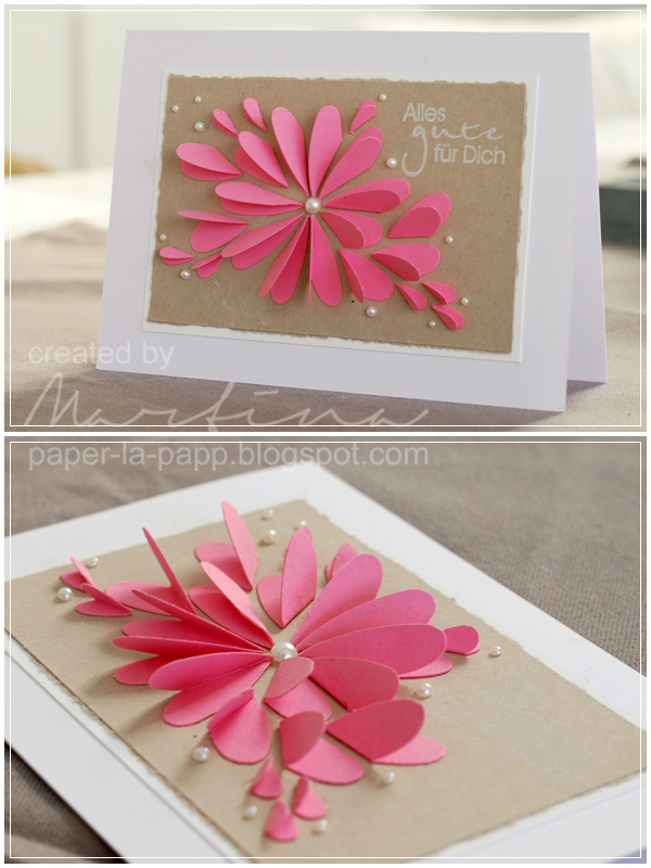 Classy Floral Petal Card Design with Pearls