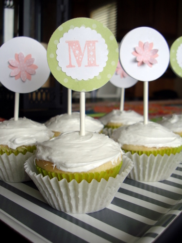 DIY Cake Top Decor with Flower Tags
