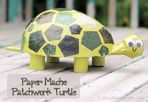 Super Adorable Paper Mache Turtle