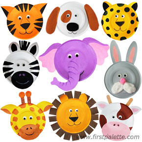 Paper Plate Zoo Animal Faces