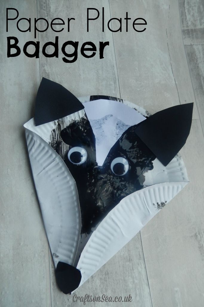 DIY Animal Face: Paper Plate Badger