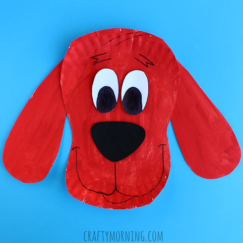 DIY Paper Plate Clifford Doggy Face