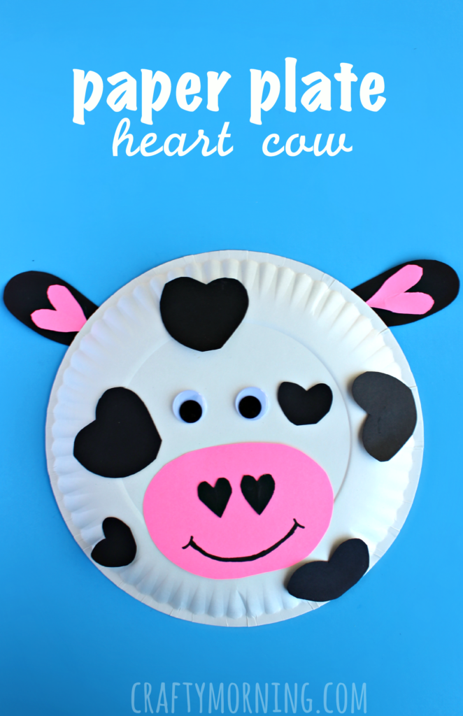 Animal Crafts: Paper Plate Cow Valentine Craft for Kids