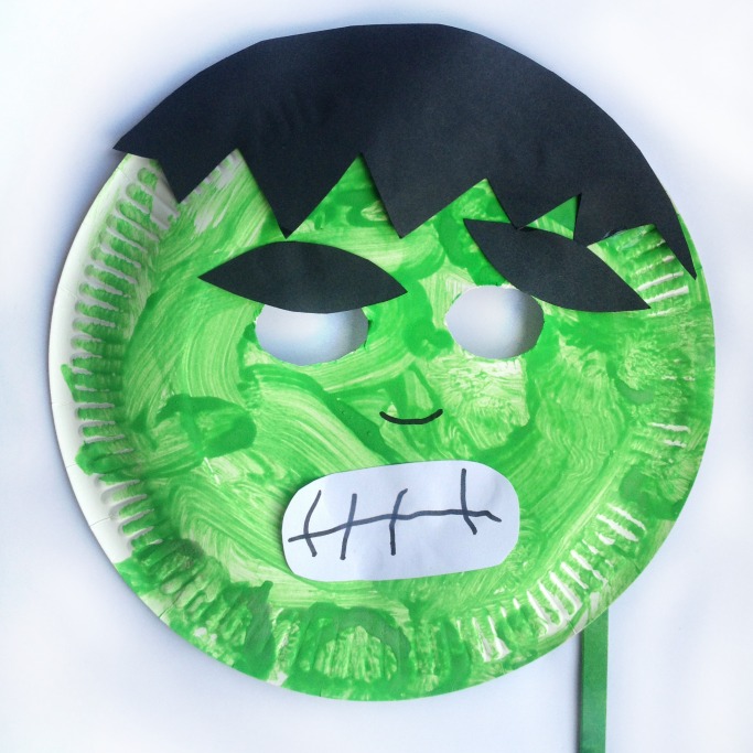 DIY Paper Plate Hulk Mask