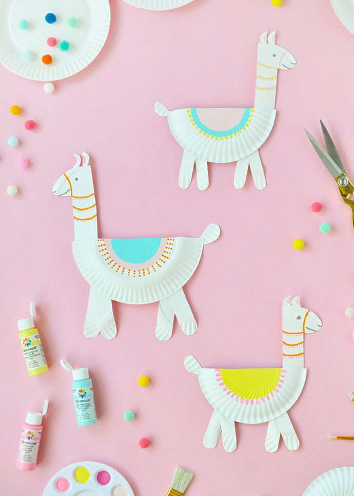 Paper Plate Llamas Very Colorful and Cute Crafts for Kids