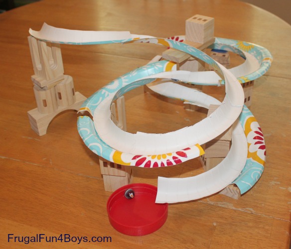 Paper Plate Marble Run Track Craft