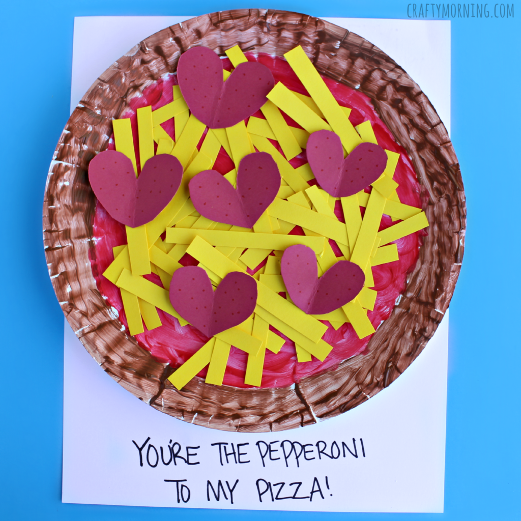 Paper Plate Pepperoni Pizza Valentine Craft