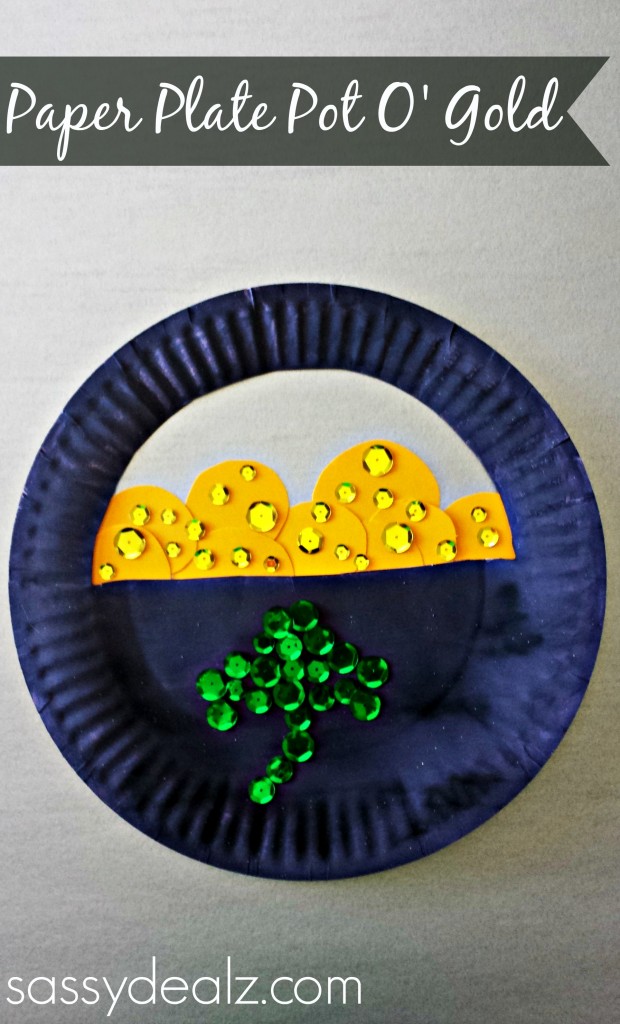 Paper Plate Craft for Kis Pot of Gold For St. Patrick’s Day