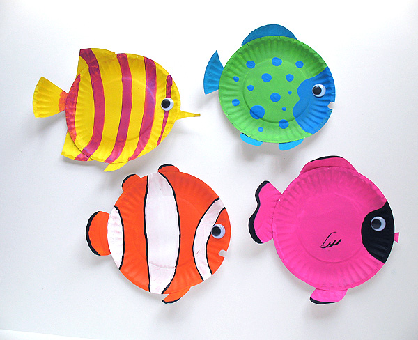 Colorful Paper Plate Tropical Fish