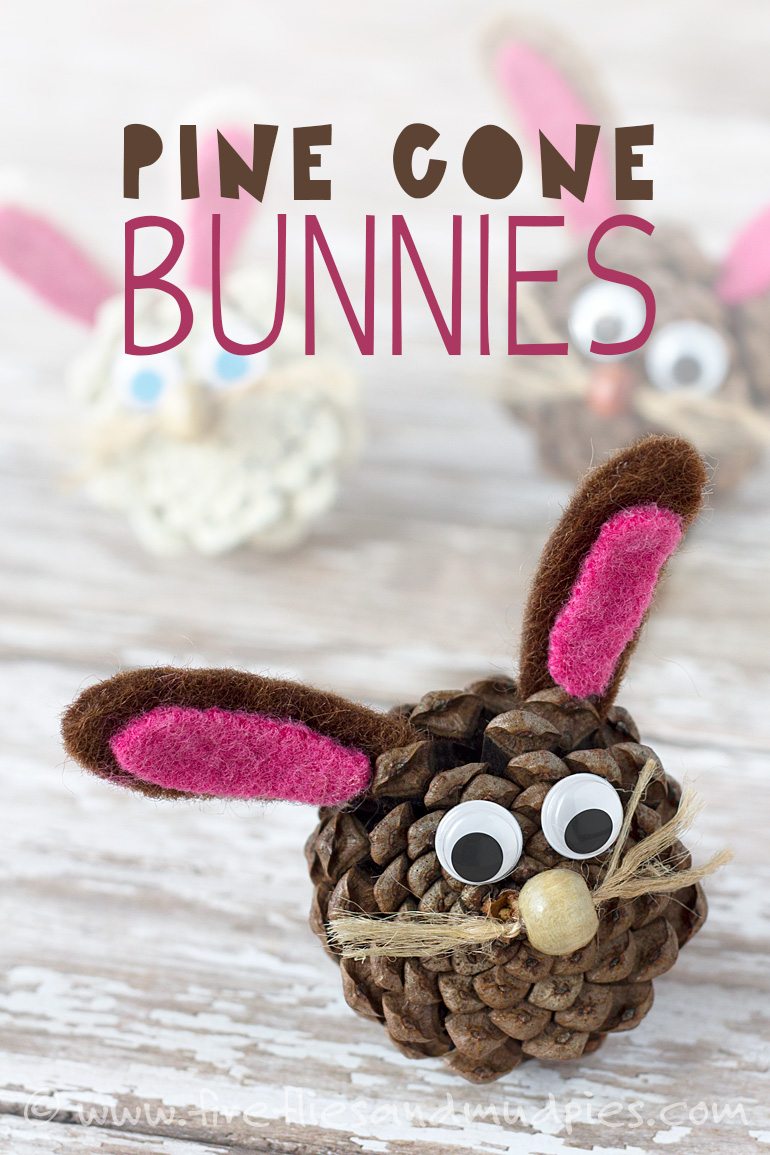 Quick and Easy Pinecone Bunny for Easter Decoration