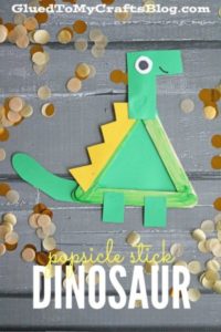 Adorable Popsicle Sticks Cartoon Dinosaur Craft for the Beginners