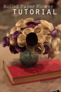 Rolled Paper Flower Bouquet with Book Pages