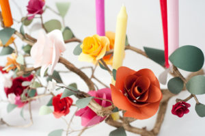 Wonderful Paper Craft Centerpiece: Rose Branch Candlebra