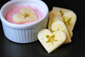 Heart Apple Chips & Dip for Toddlers Valentines Day Food