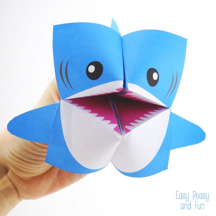 Origami Paper Craft for Kids: DIY Shark Cootie Catcher