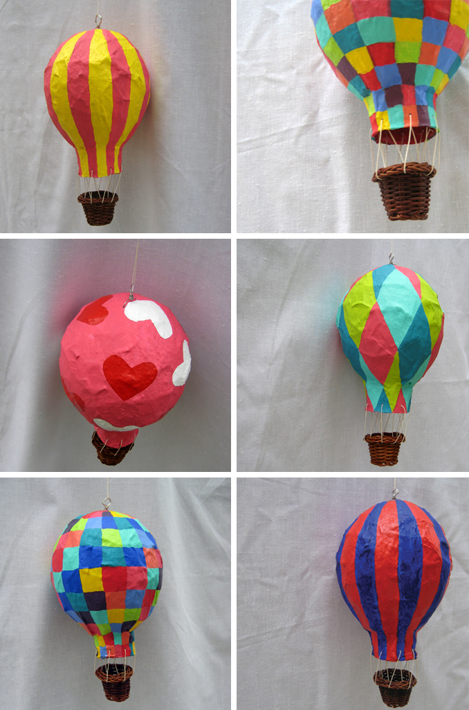 Paper Mache Hot Air Balloon with Nice Color Twist
