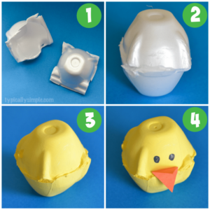 DIY Easter Craft Egg Carton Chicks Idea for Kids