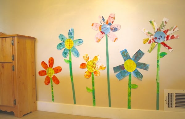 Giant Spring Flower Made of Collage Paper