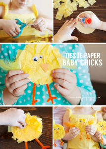 Tissue Paper Baby Chick Easter Craft Idea for Kids