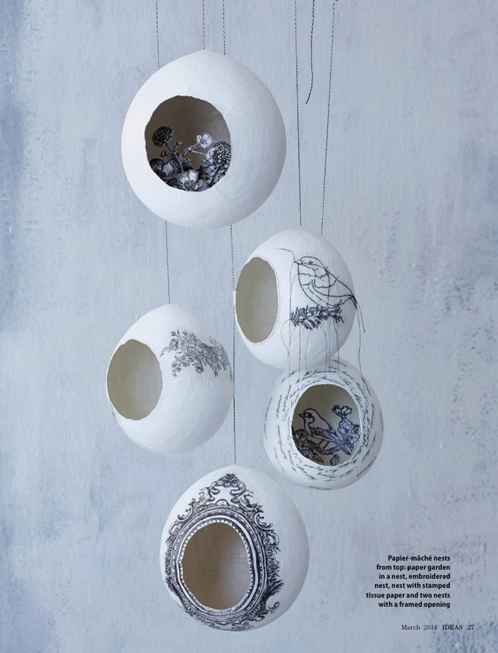 DIY Paper Mache Hanging Nests
