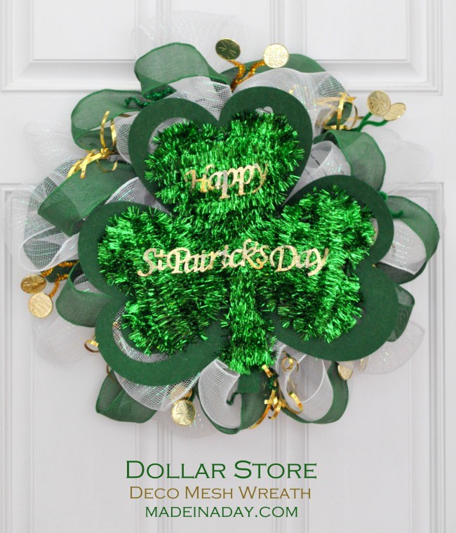 DIY Dollar Store Wreath in Budget with Deco Mesh