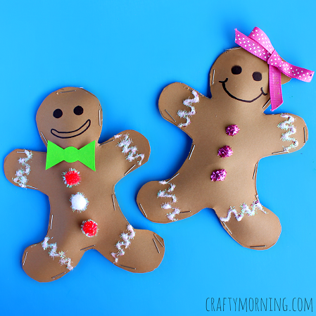 Sweet Gingerbread Boy & Girl Cardboard Paper Craft